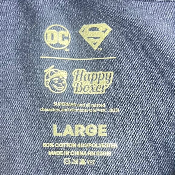 Superman Happy Boxer TShirt DC Comics Blue Size Large - Picture 6 of 6
